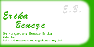 erika bencze business card